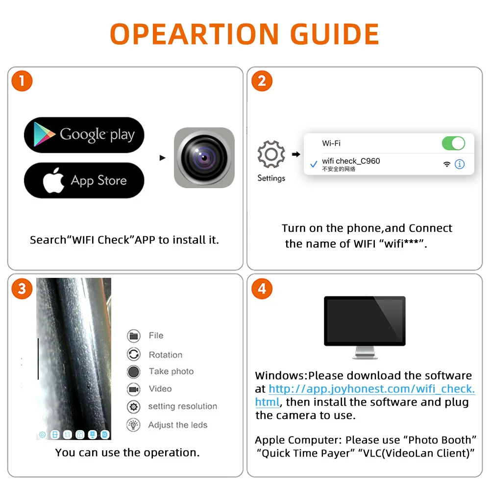 USB эндоскоп с гибким зондом для осмотра|Камеры видеонаблюдения| |