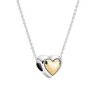 Мибебоа Куполообразное Золотое сердце для браслетов женское ожерелье подходит для браслета Пандоры женские ювелирные изделия