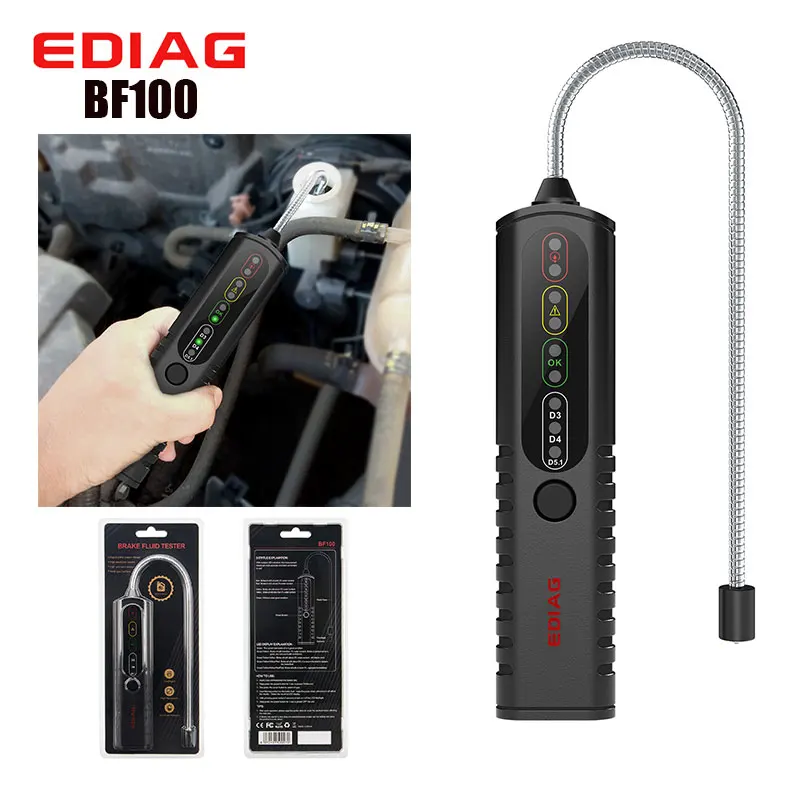 Тестер тормозной жидкости EDiag BF100 ручка светодиодный катором для DOT3/DOT4/DOT5.1 тестер