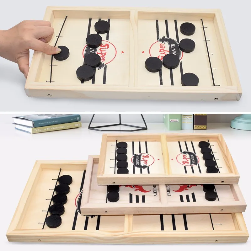 Sling Puck Game Paced Wooden Table Hockey Winner Games Interactive Chess Toys for Adult Children Desktop Indoor Ice | Игрушки и хобби