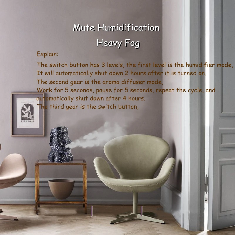 Увлажнитель воздуха Moai 220 мл диффузор эфирного масла очиститель Мелкодисперсный