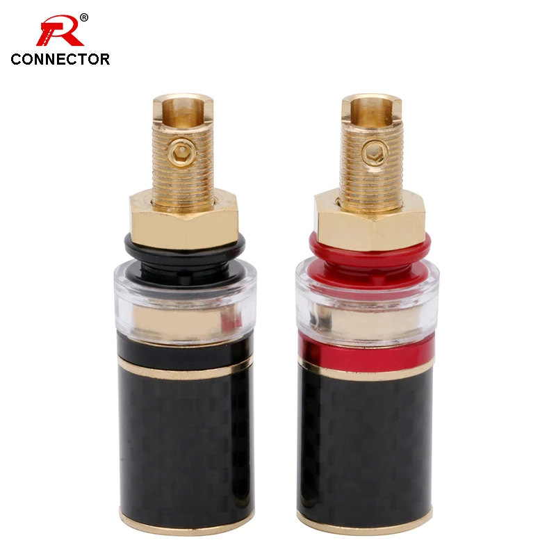 1 пара длинных связывающих клемм Hi Fi кабеля позолоченная латунь для клеммы шасси