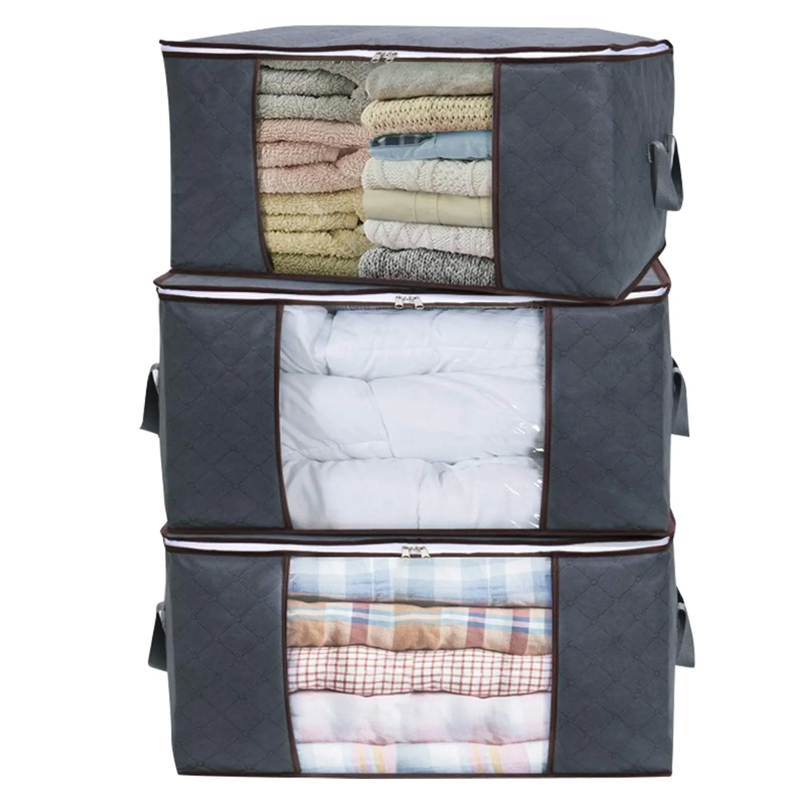 

3 Pcs Foldable Storage Bags Thicken Non-woven Storage Bag