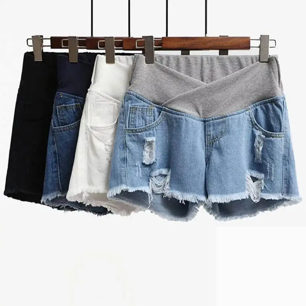 

Pregnant Women's Shorts Summer Wear Low-waisted Denim Shorts Summer Wear New Spring Loose Pants for Pregnant Women Clothes