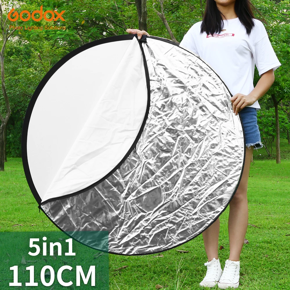 

Godox 5 в 1 80 см 110 см 100x150 см 150x200 см серебристый белый золотой портативный складной светильник круглый отражатель для фотосъемки для студии