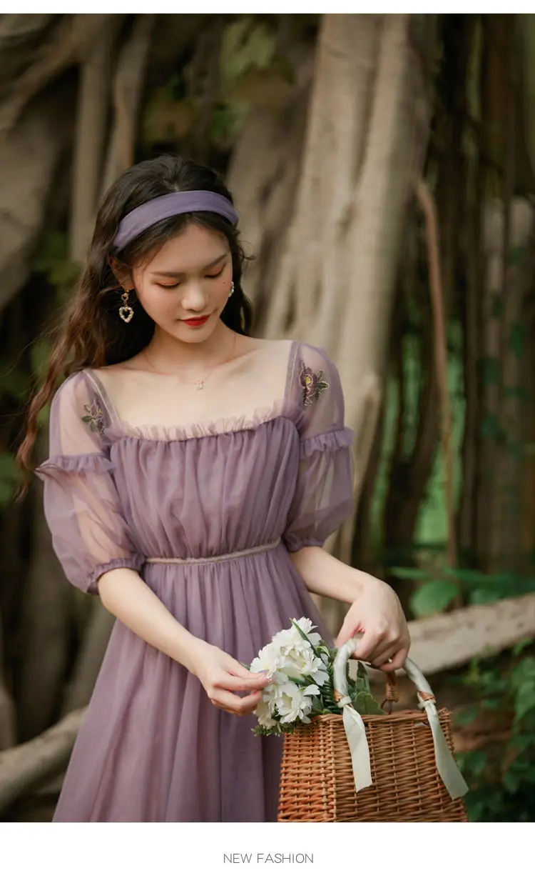 Летнее 2020 французское винтажное сказочное платье повседневные тонкие