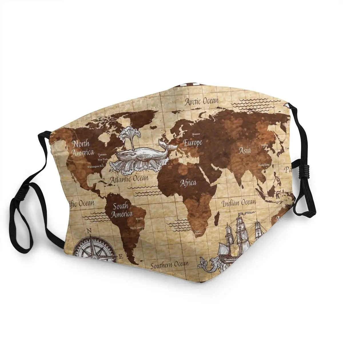 Пиратский залив секретная карта мира неодноразовая маска для лица Пылезащитная