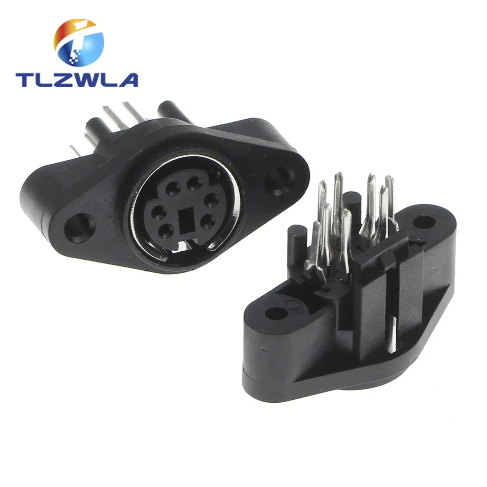 100PCS/Lot MDC/S Terminal Socket DIN Jack Connector Mini PS2 6Pin 6P with Fixed Hole Mouse Keyboard | Обустройство дома