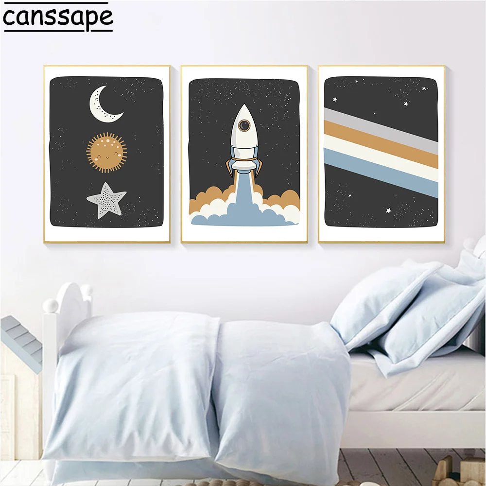 Детская Настенная картина в космическом стиле рисунок на стену виде планеты