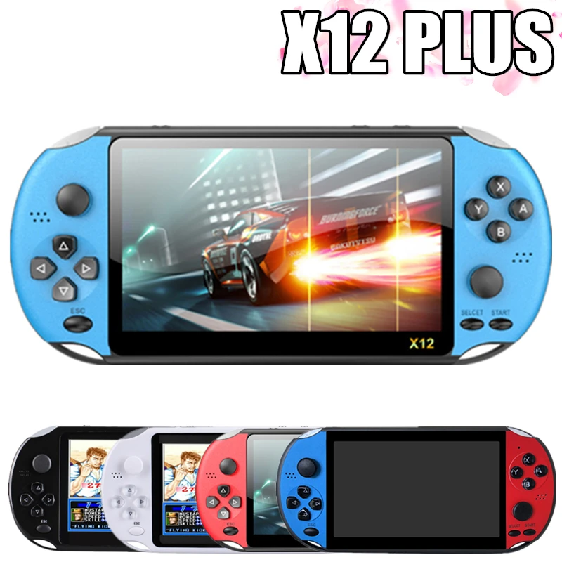 

New X12 PLUS Retro Game Handheld Game Console Built-in 2000+Classic Games Portable Mini Video Player 5.1/7inch IPS Screen 8G+32G