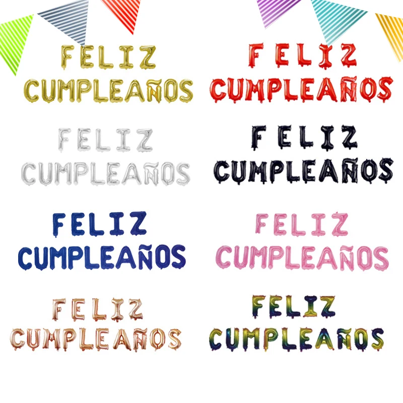 16 дюймов Испания FELIZ cumpleaños письмо воздушный шар из фольги Happy Birthday Алфавит День