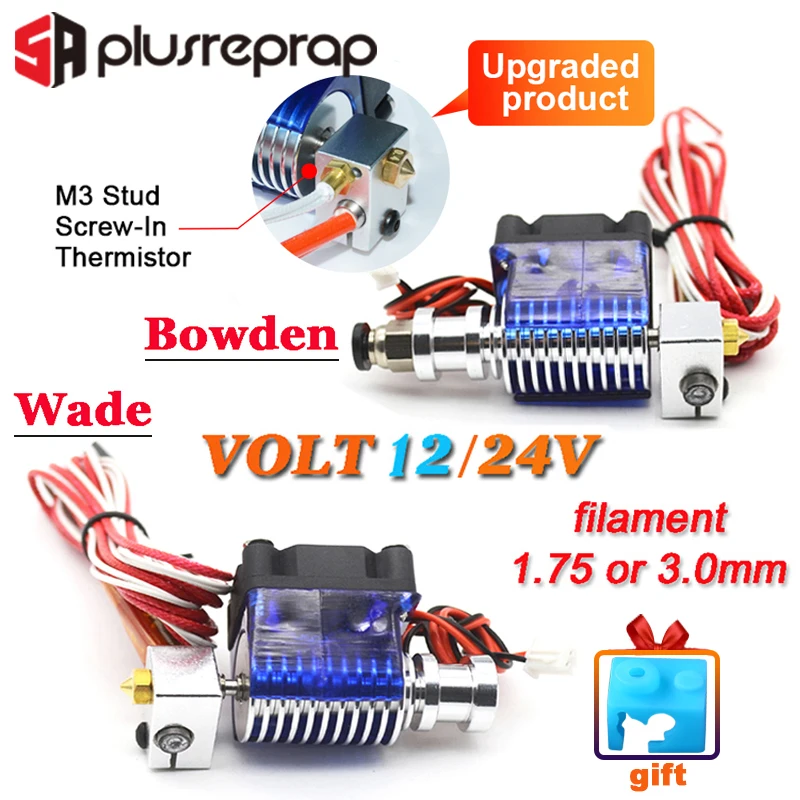 Модернизированный V6 J head Hotend Уэйд/Боуден экструдер с нагревателем M3 винтовой
