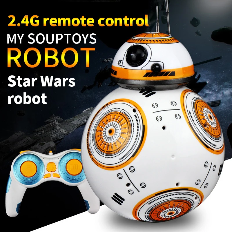 

Star Wars RC BB8 умный робот с дистанционным управлением 2,4G Умная игрушка Танцующая вращающаяся с светильник кой и музыкой умный шар с дистанционн...