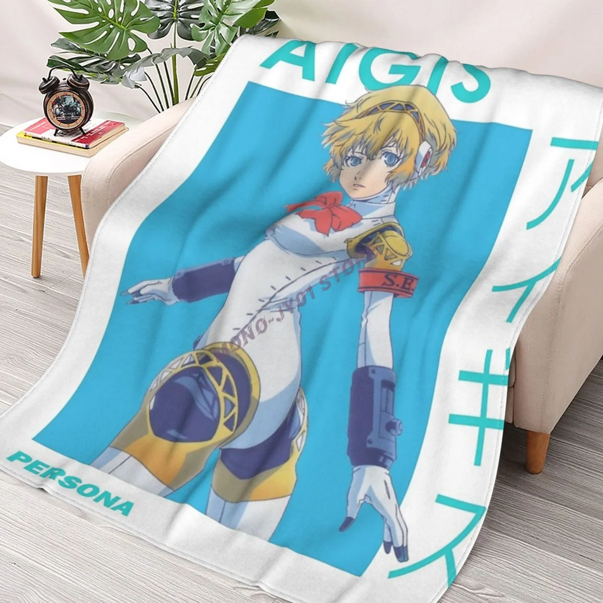 

Aigis SEES Ai-chan Aegis Persona 3 Throw Blanket Sherpa Blanket cover Bedding soft Blankets