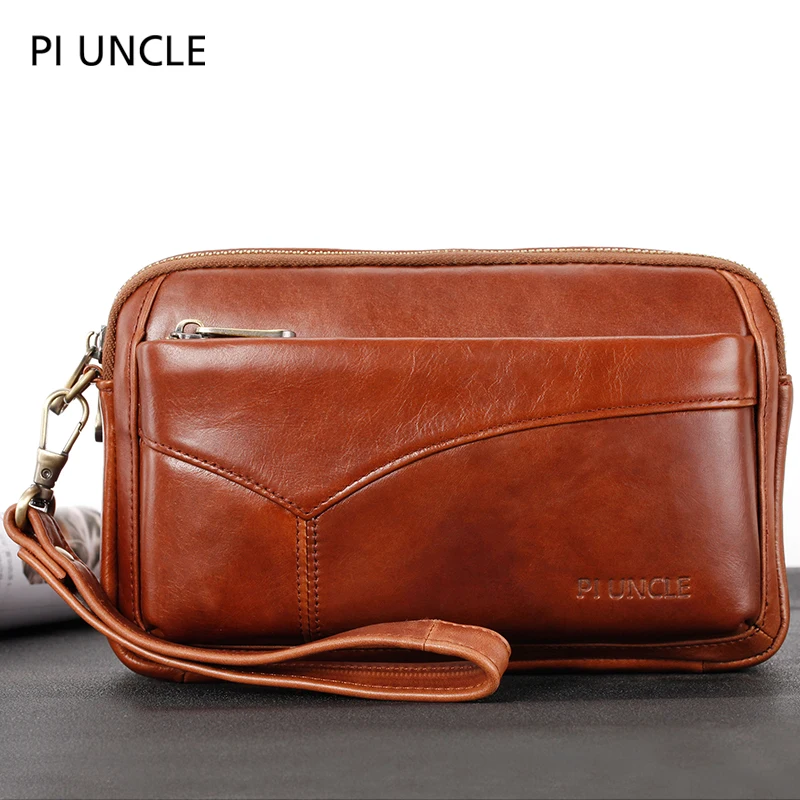Сумка из натуральной кожи PI UNCLE мужской кошелек-клатч сумка для денег кошелек