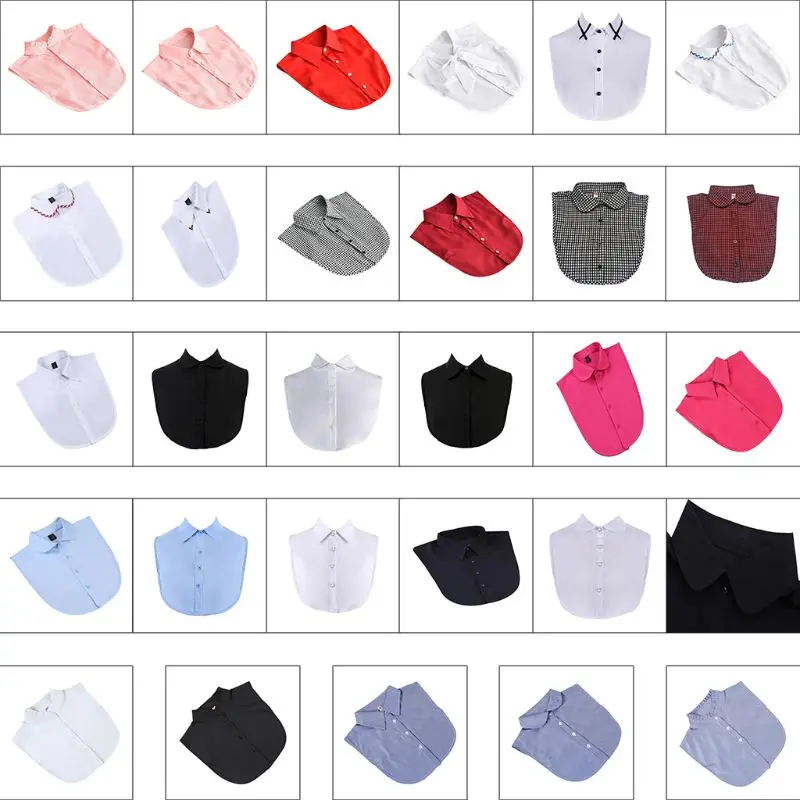 29 стилей женские Съемные поддельные ложные воротник сплошной цвет ретро