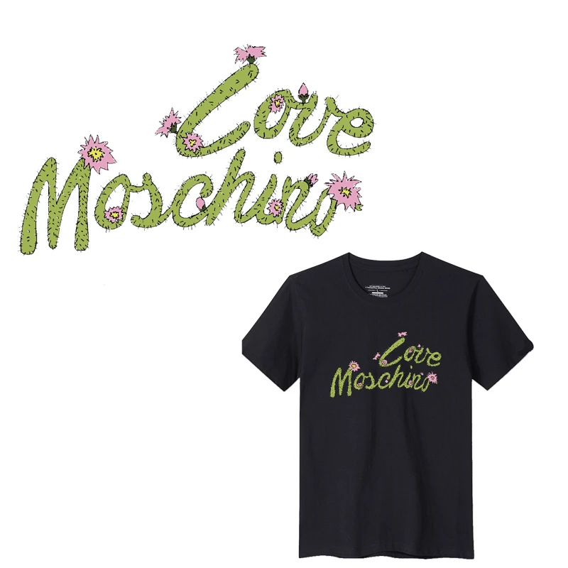 Нашивки с надписью и КАКТУСОМ стикеры клейким рисунком моющиеся Аппликации A-level