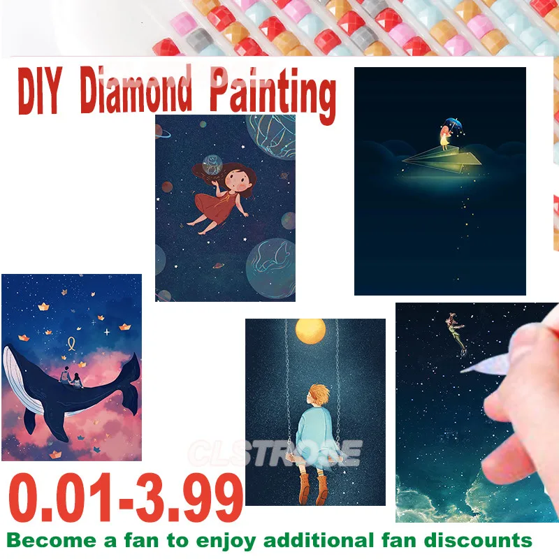

Figure Diamond Painting Kit 5D Diy Kids On Paper Airplane Square Round Diamond Mosaic Cross Stitch Embroidery Home Decoration