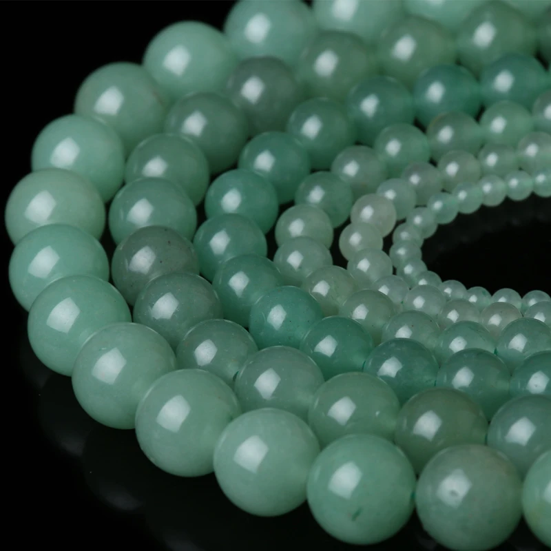 

Free shipping Natural Stone Green Aventurine Round Loose Beads 15" Strand 4 6 8 10 12 14MM Pick Size For Charm Jewelry Making