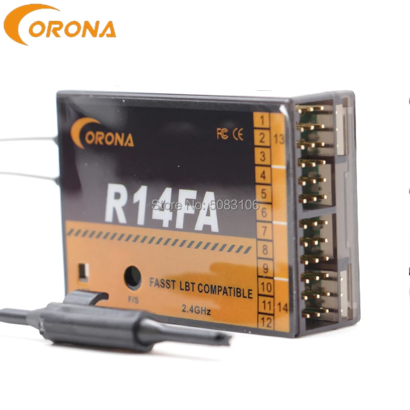 Ресивер Corona R14FA 2 4 ГГц 14CH Fasst совместимый с FUTABA 14sg 16sz 18mz для самолета smart robot|Детали и