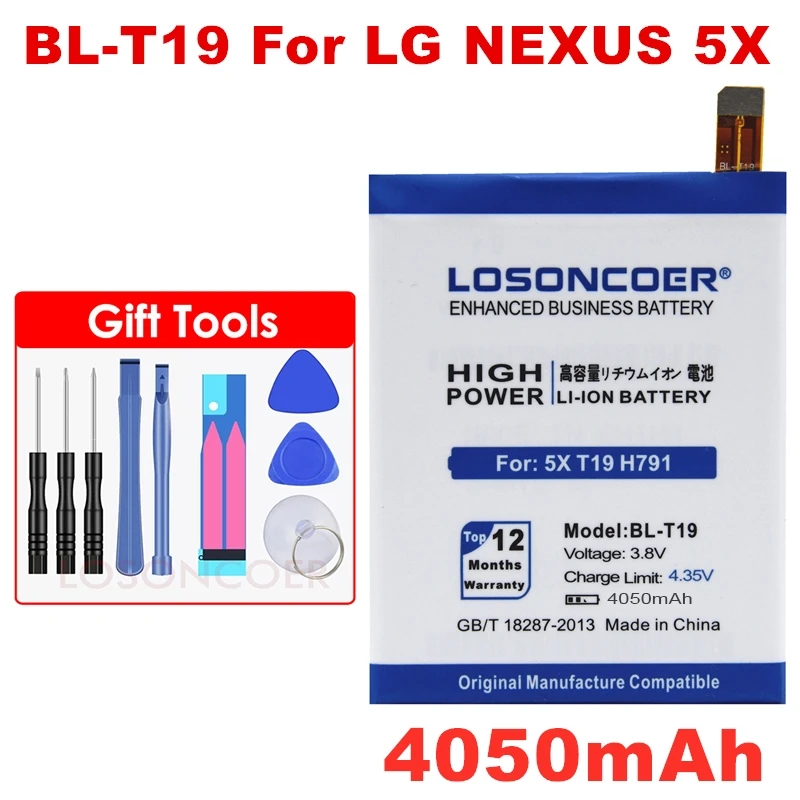 4050 мАч BLT19 BL-T19 Аккумулятор для LG Nexus 5X H790 H791 H798 аккумулятор для телефона BL T19 Высококачественный аккумулятор