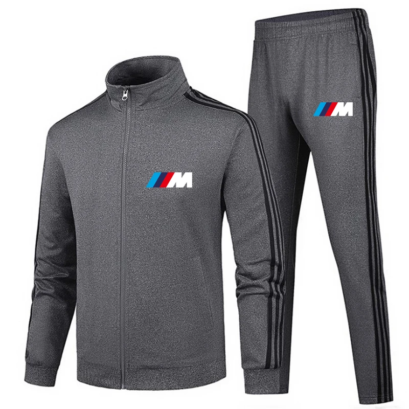 

2021 new BMW stitching men's casual suit jogging sportswear zipper hoodie + pants 2-piece men's sportswear sports suit