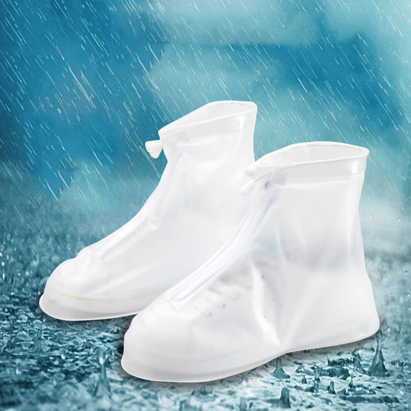 

1 Pair PVC Waterproof Shoe Covers Thickened Adult Unisex Dust Covers Rain Shoes Anti-Skid Cover Outdoor Hiking Shoes Accessories