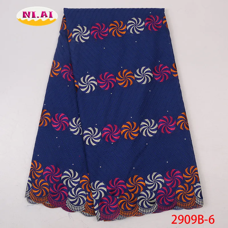 Latest Nigerian Laces Embroidery Yellow Dry Lace Fabric 100% Cotton Hot Sale African Swiss Voile 5yards For Party NA2909B-1 | Дом и сад