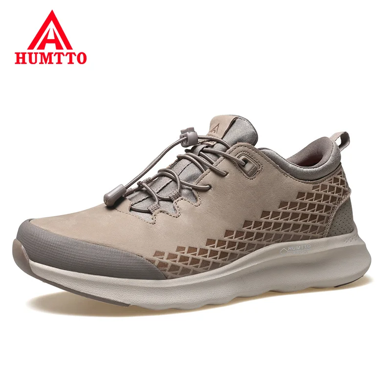 HUMTTO Sport Running Shoes Male Light Leather Casual Sneakers for Men Cushion Black Outdoor Luxury Designer Trainers Mens Shoes