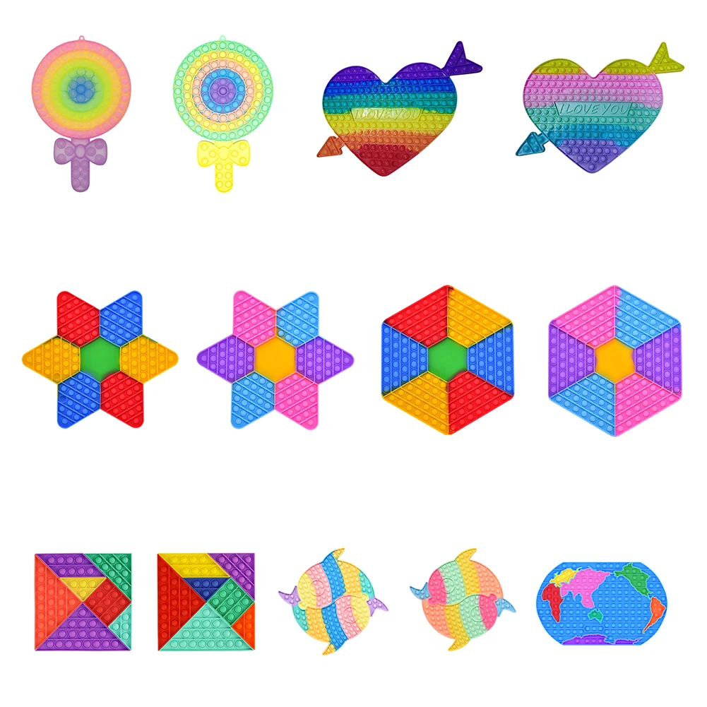 

Silicone Big Size Push Bubble Toys Autism Needs Reliver Stress Toy Interative Children Adult Sensory Finger Squeezing Game Gift