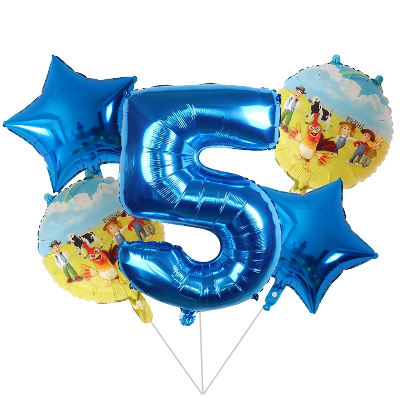 5 Новинка, 5 шт./лот, воздушный шар с животными на ферме, 30 дюймов, воздушный шар с цифрами, для детей, для первого дня рождения, для вечеринки, украшения, Globos, игрушки для детей, для фермы, вечерние - Цвет: 5
