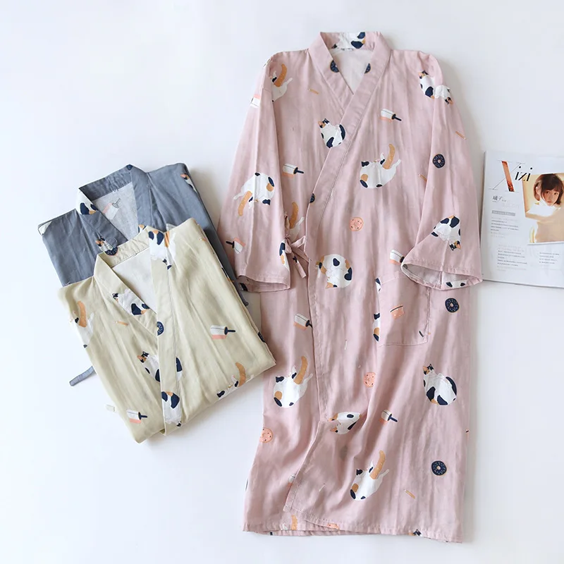Пижама в японском стиле для пар стильная Тонкая Повседневная Свободная мягкая