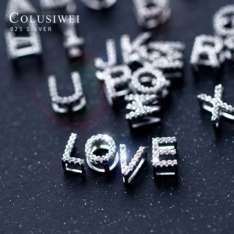 Элитный бренд Новый 26 ожерелье с буквами кулон Настоящее 925 стерлингового