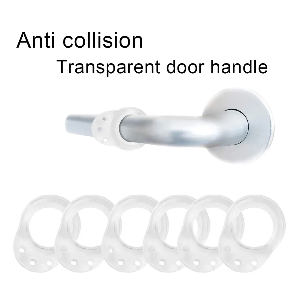 6PCS Transparent Door Handle Buffer Wall Protection Silica Gel Doorknob Walls Furniture Protective Pad Stopper H5 | Обустройство дома