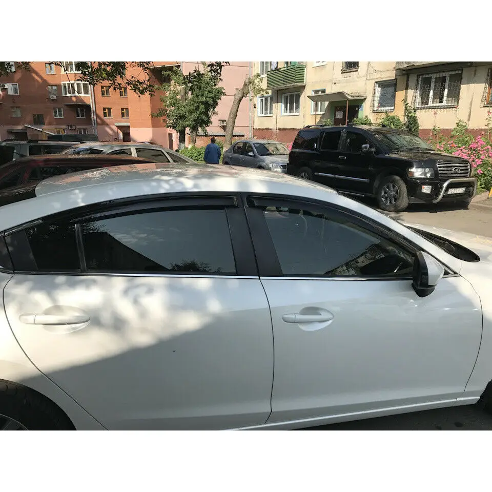 Ветровики для мазда 6 дефлекторы окон дождевики на окна козырьки козырек солнце