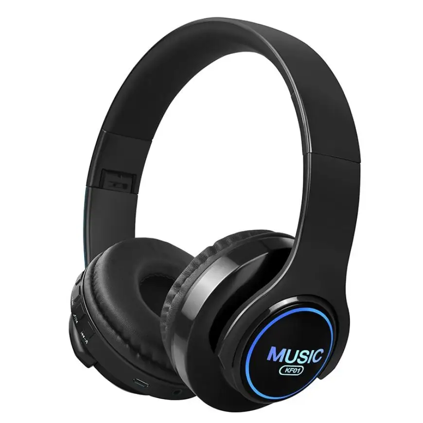 

Super Bass Wireless Bluetooth 5.0 Headphones Earphone Foldable LED Breathing Lights Microphone Gaming Headset For TV Computer PC