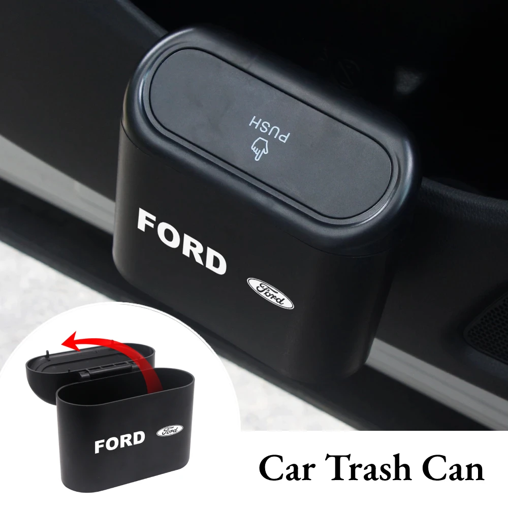 

Car Clamshell Rubbish Bin Multifunction Trash Can Garbage Organizer Storage Box Dustbin For Ford F150 GT Mondeo Focus 1 2 Ranger