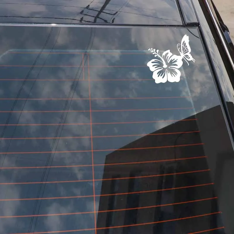 Оригинальные автомобильные наклейки Volkrays гавайский гибискус цветок Бабочка