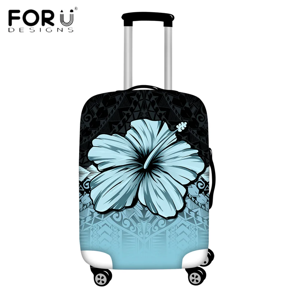 

FORUDESIGNS New Arrival Trolley Luggage Cover Polynesian Hawaii Hibiscus Print Travel Suitcase Elastic Suitcase Protective Cover