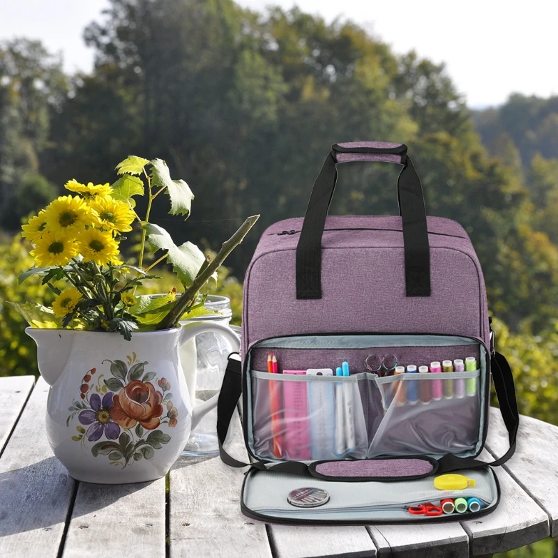 

Universal Overlock Small Sewing Machine Tote Bag with Shoulder Strap and Sturdy Handle Dual-Purpose Storage Carrying