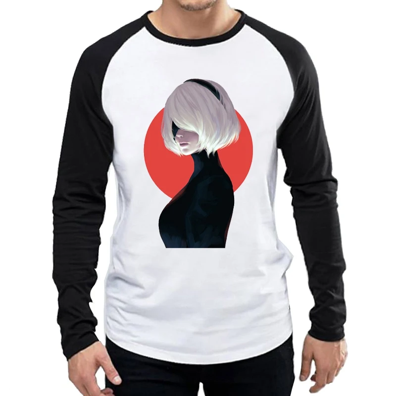 С длинным рукавом НИР автоматов Футболка Модный Топ с О образной шеей Мужская