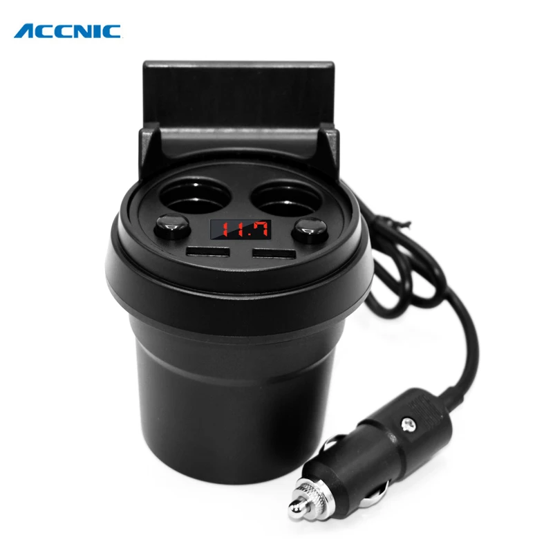 ACCNIC Unviersal 5V 3.1A Dual USB Автомобильное зарядное устройство и адаптер для прикуривателя с светодиодный дисплей быстрое зарядное устройство для iPhone samsung htc