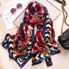 Роскошный брендовый женский шелковый шарф с цветочным принтом, модная шаль, дизайнерские солнцезащитные шарфы, Женская повязка на голову, бандана