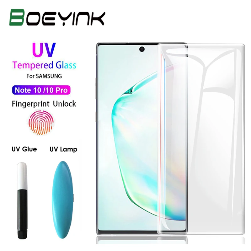 BoeYink УФ Клей закаленное стекло для Samsung Galaxy A30 A50 A10 Защита экрана M10 M20 M30 M40 A40 A60 A70 A80