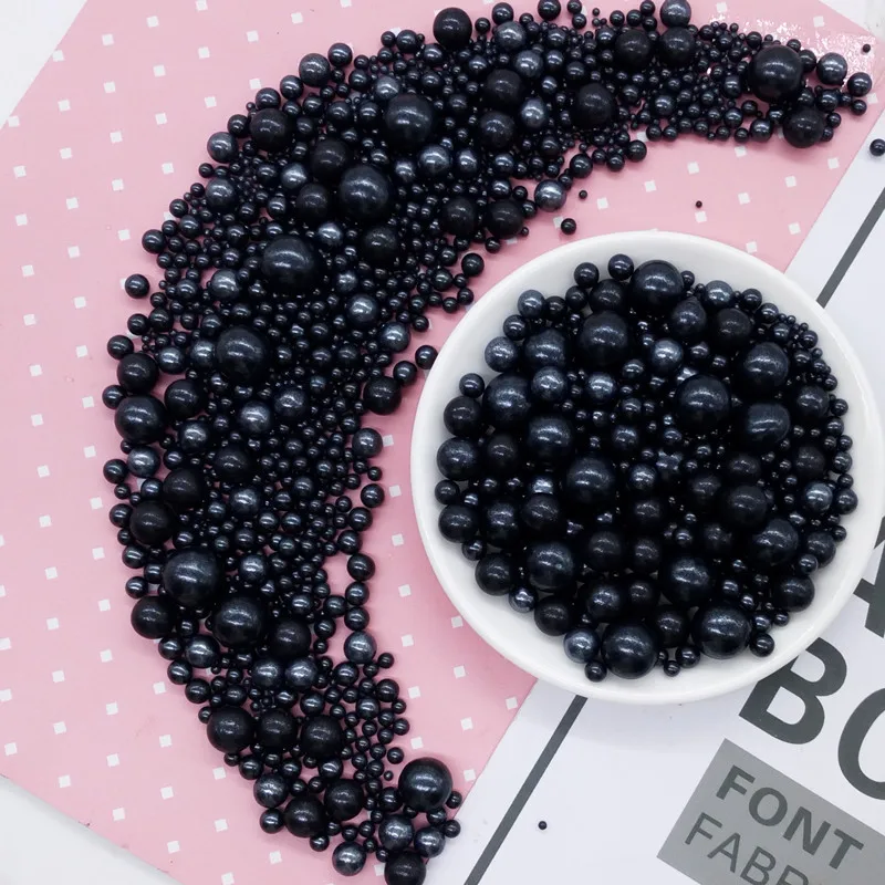 Съедобные сахара бусины большие черные жемчужные поделки Хэллоуин торт посыпать