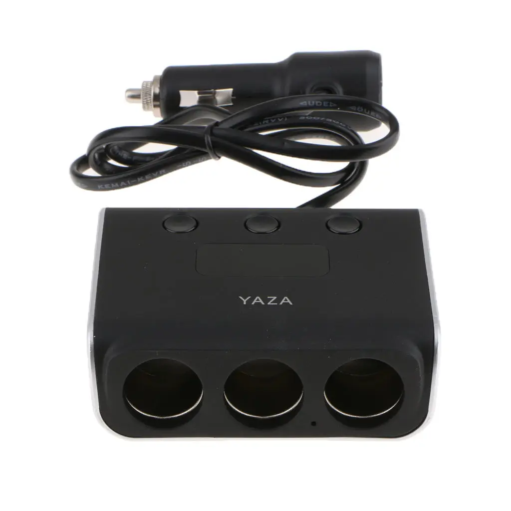 

Dual USB Charger 3 Way Car Cigarette Lighter Socket Splitter Adapter Black