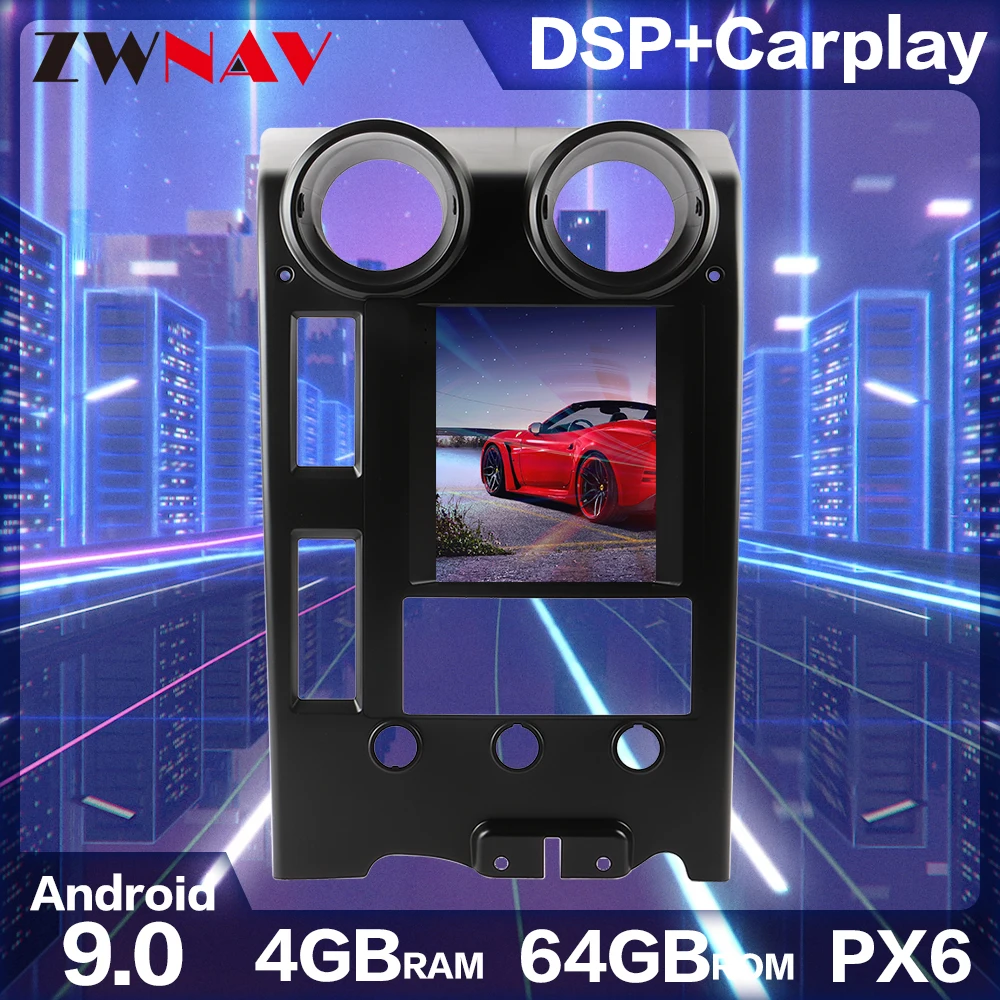 Автомобильный GPS навигатор в стиле Tesla Android 9 0 4 Гб + 64 ГБ для Hummer H2 2004 2009 головное