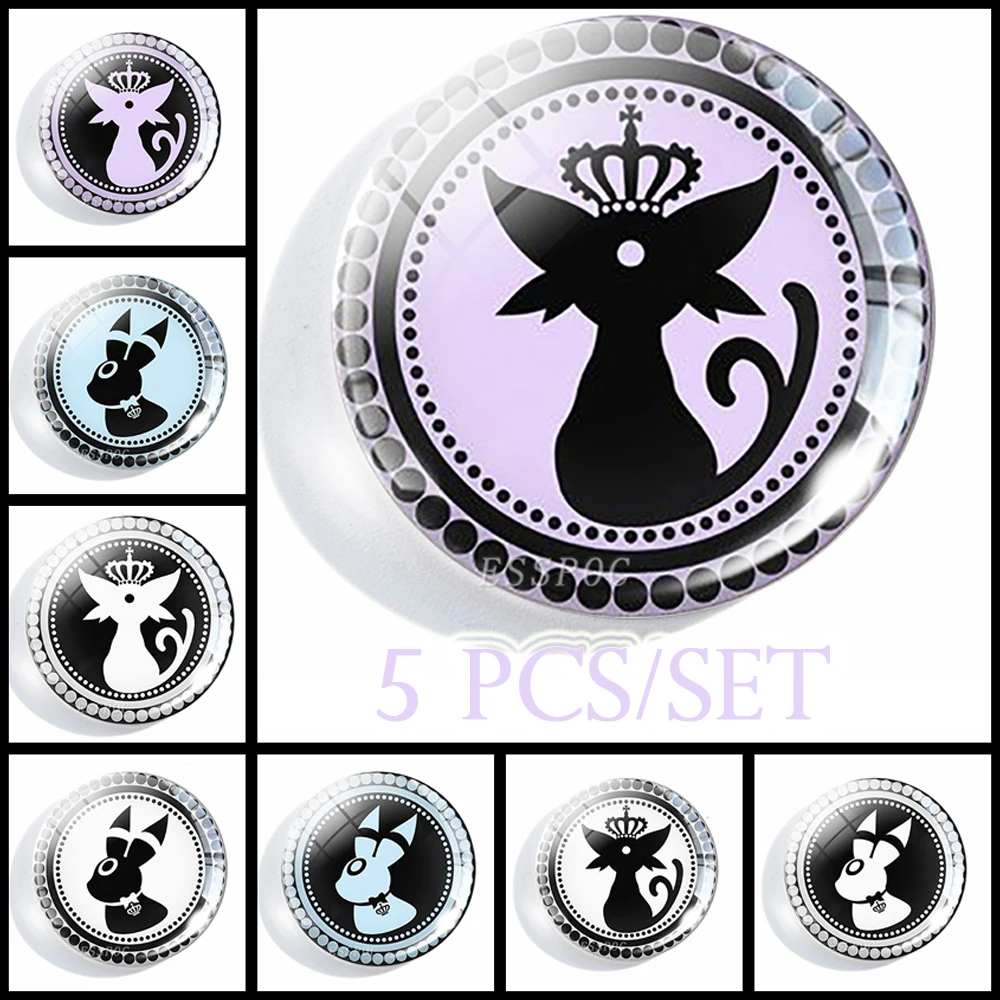 

5PCS/SET 25mm Glass Pendant Unisex Jewelry Men Women Making Keyring Glass Dome Fashion Animal Accessories Gift Accessories