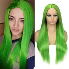 Парик Wignee прямой для женщин, зеленое синтетическое среднее синтетическое волокно, для косплея, высокотемпературное волокно, для повседневной жизни