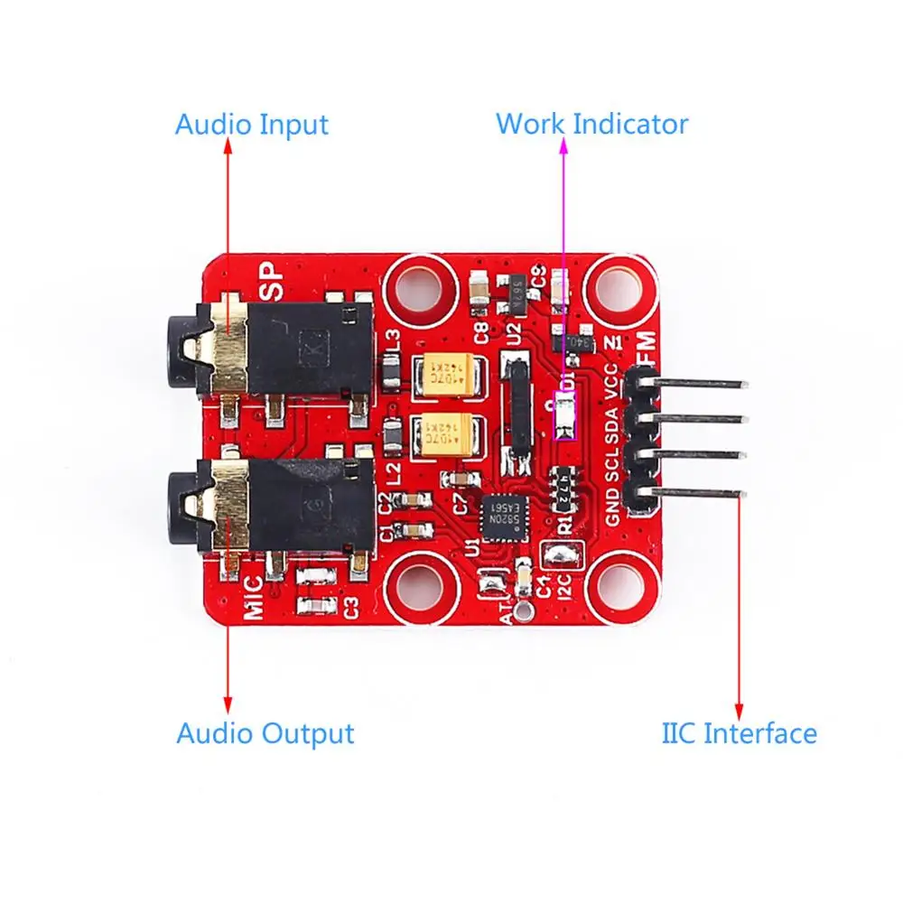 Модуль FM-приемопередатчика RDA5820N частотная модуляция 76-108 0 МГц интерфейс IIC